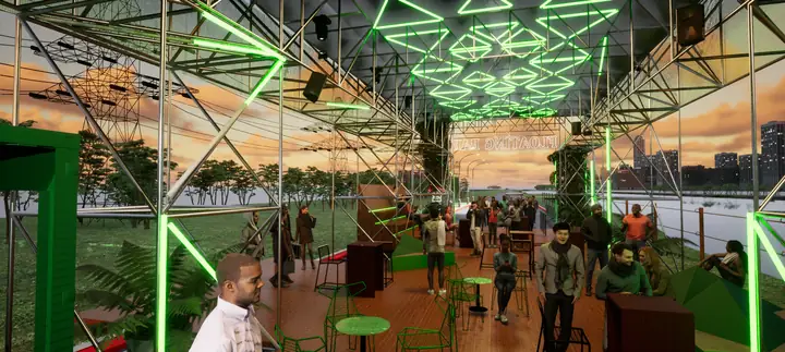 Render final noturno do Heineken Floating Bar