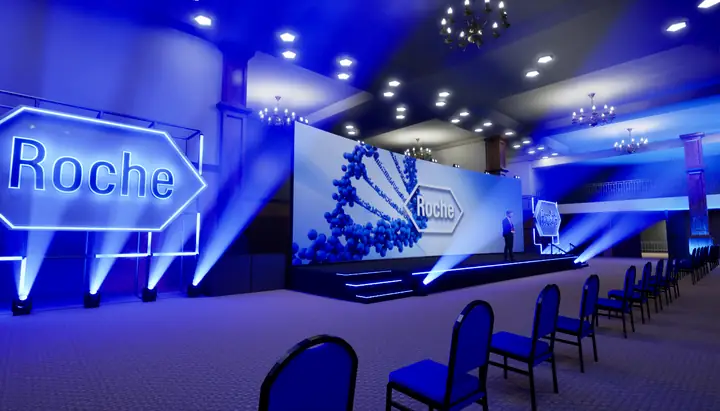 Cena de palco da Roche usada em vídeo